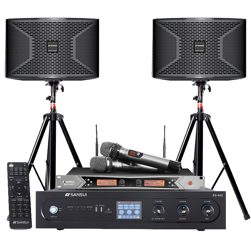 山水(SANSUI)S9-10套装家庭影院KTV音响专业会议系统娱乐家用舞台音箱无线麦克风2T智能语音点歌机