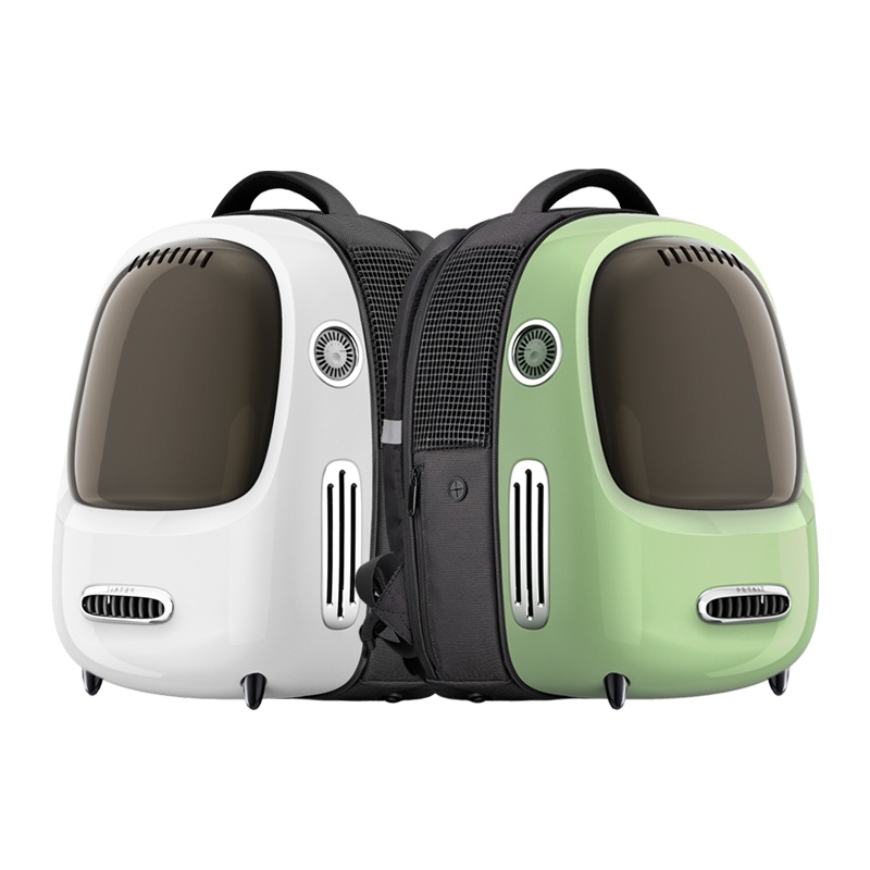 小佩宠物新风猫包牛油果绿/白色