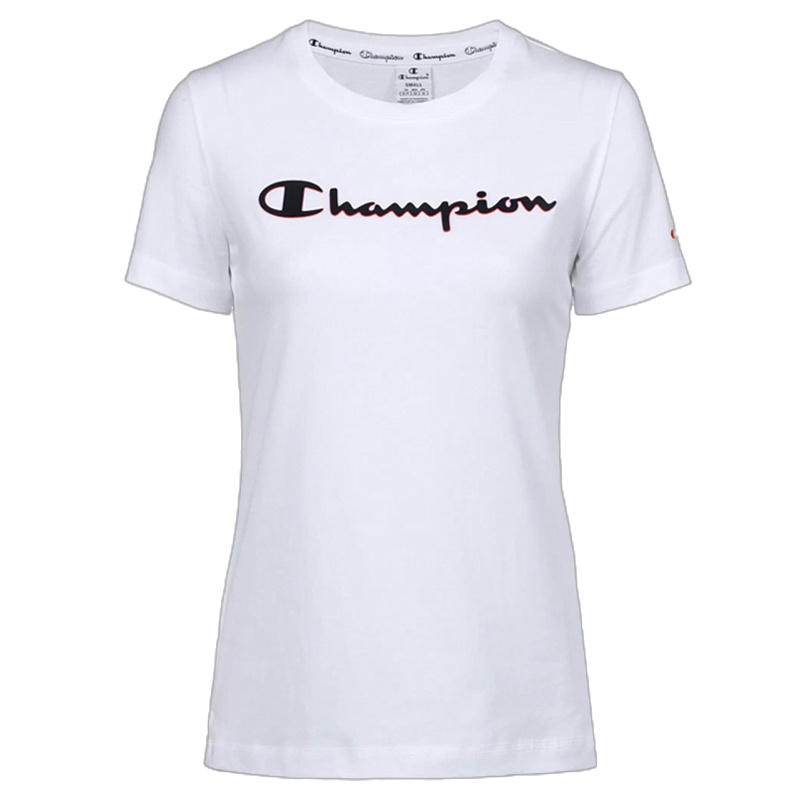 [直营]Champion冠军 潮牌 女士纯棉字母胸前logo圆领短袖T恤 111436