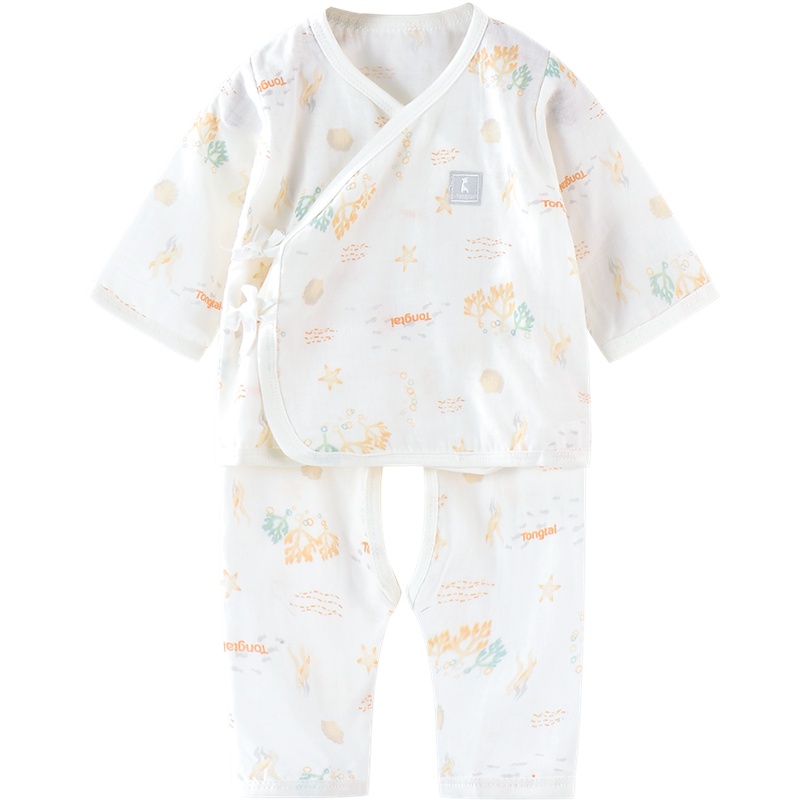 童泰夏季新款婴儿衣服0-3月新生儿内衣套装婴幼儿和服开档套装