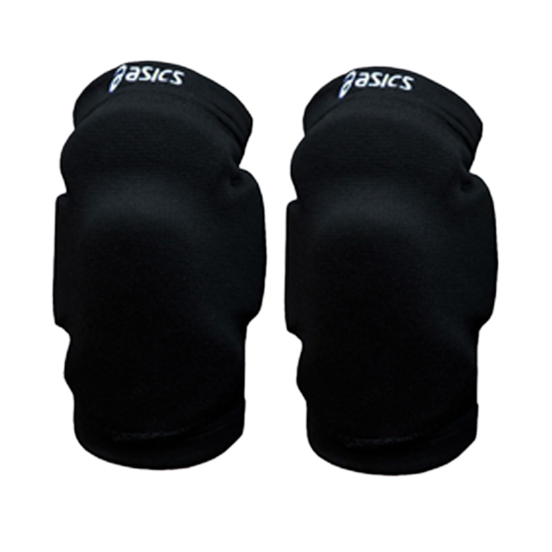 阿斯克斯专业排球护膝守门员舞蹈轮滑跪地滑雪加厚护膝防撞 黑色 成人L码(副)