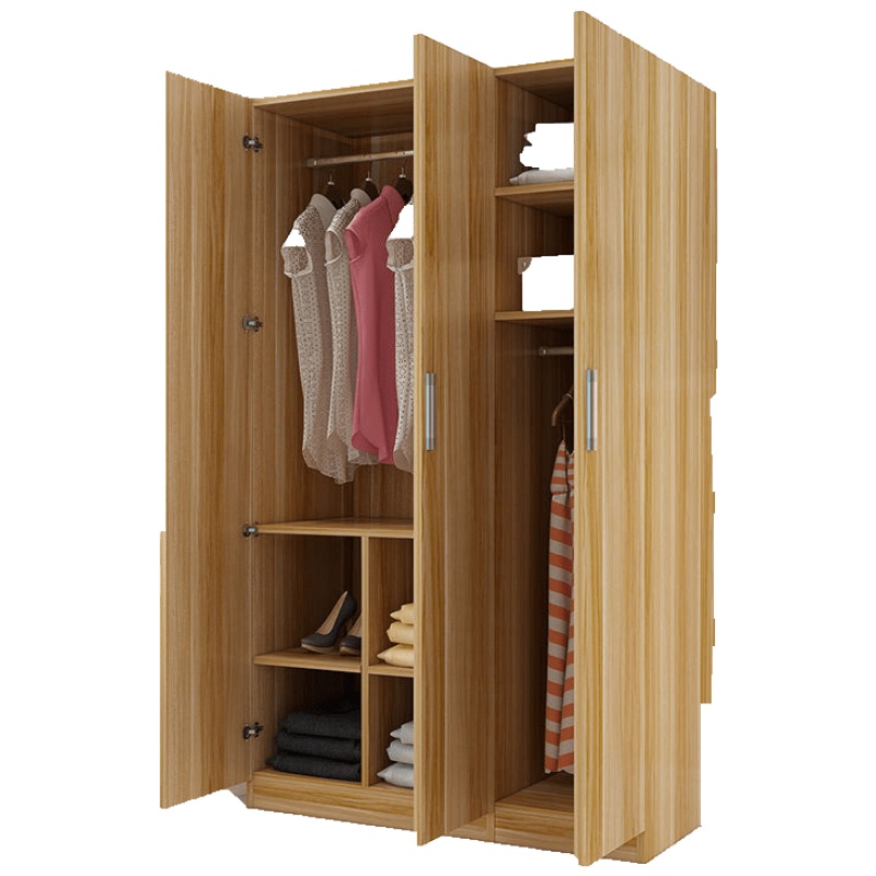 衣柜实木现代简约简易组装柜子板式木质收纳出租房卧室衣橱柜安心抵