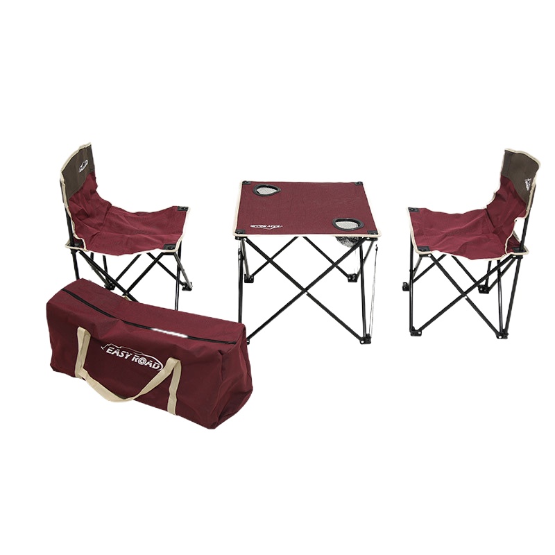 易路达 双色折叠桌椅三件套YLD-TZS02 户外郊游露营一桌两椅 双层牛津布 抗磨耐老化 单套价