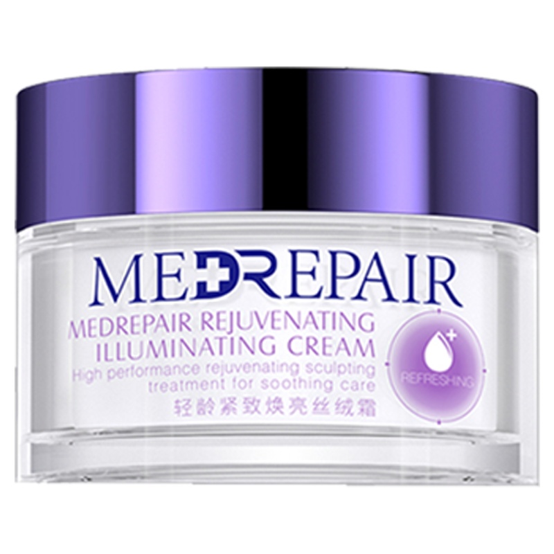 米蓓尔MedRepair轻龄紧致焕亮丝绒面霜 赋活修护固态闪释冻干面膜 55g+5片/盒