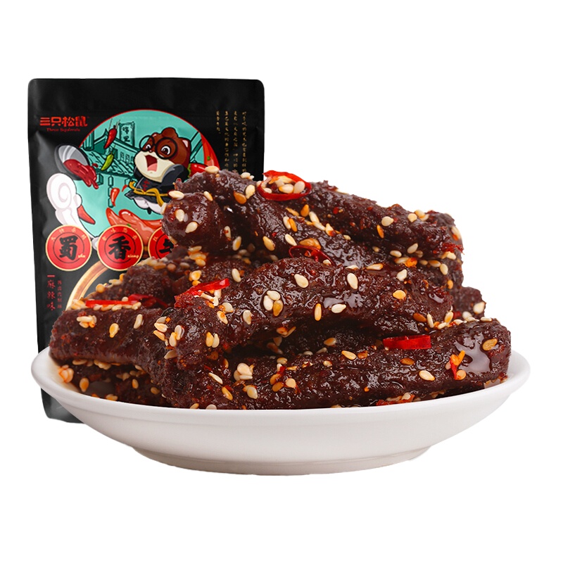 三只松鼠 麻辣味蜀香牛肉 JW0051 休闲零食肉干肉脯牛肉干手撕牛肉100g（单位：袋）