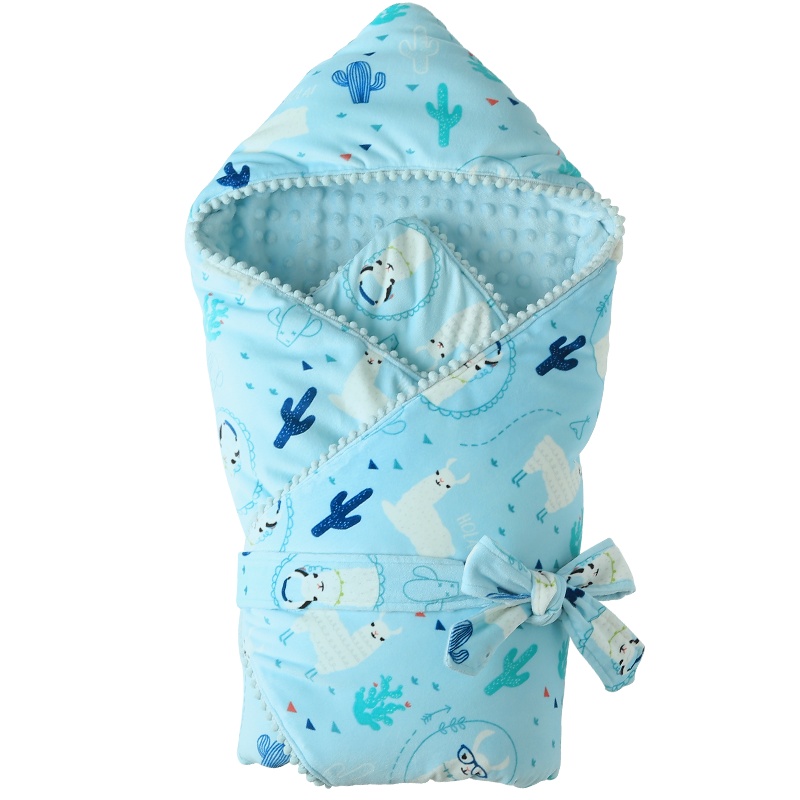 Douxbebe新生儿包被婴儿抱被秋冬加厚初生儿襁褓被外出宝宝包巾