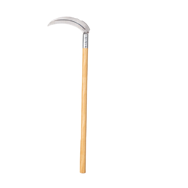 钢盾 割草刀树刀竹刀家用柴刀 劈柴刀户外野营免磨农用镰刀配木柄锰钢弯头