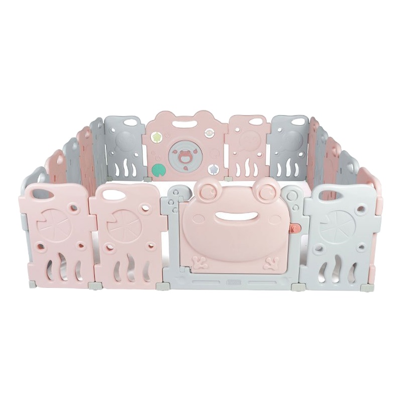 babycare儿童室内游戏围栏婴儿宝宝爬行垫学步防护栏家用安全栅栏 暮色粉 12+2 147*147cm 7600