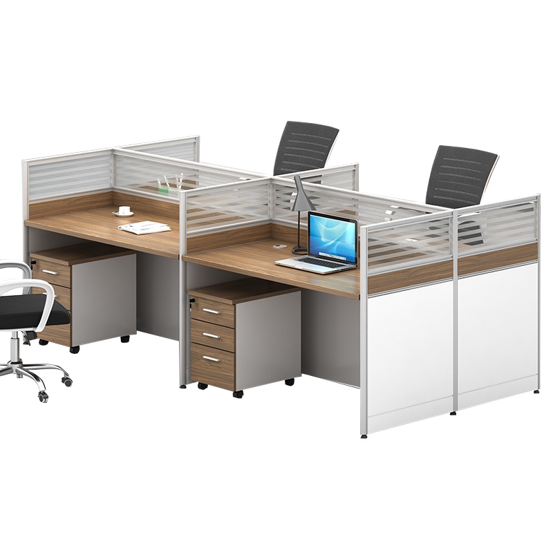 臻远职员办公桌简约双人员工四人位办公桌椅组合王字型四人位