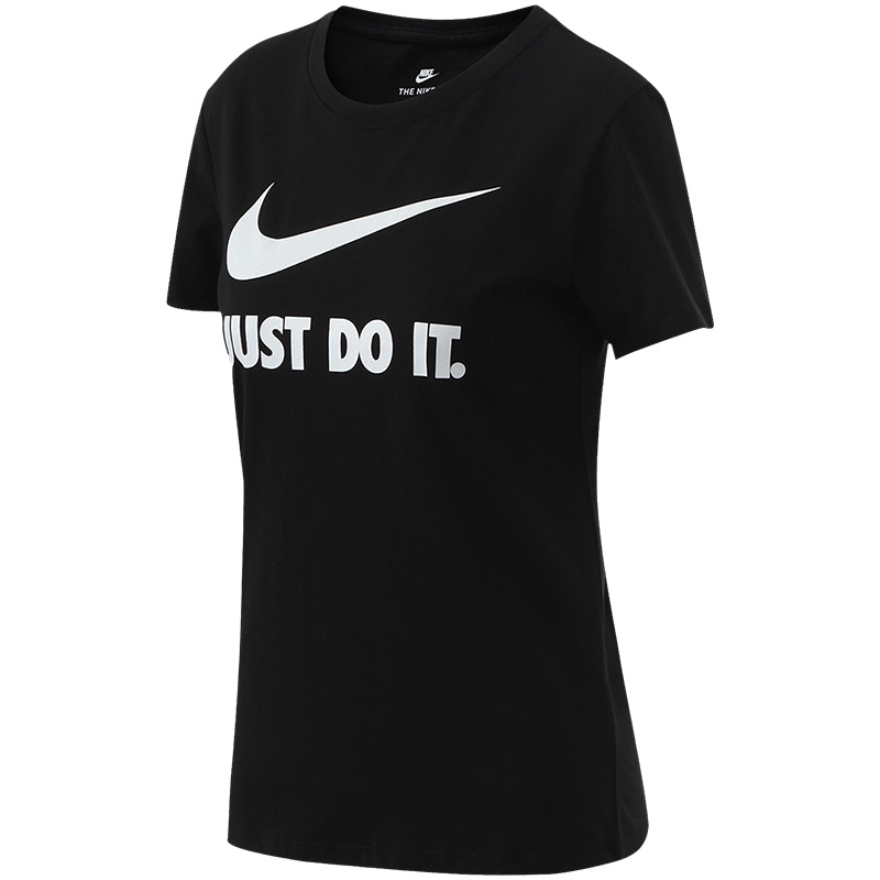 NIKE耐克女短袖T恤just do it休闲透气圆领上衣889404 黑色 L