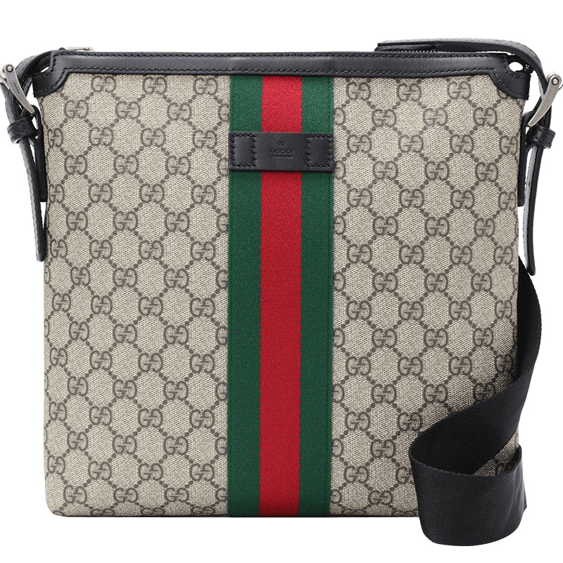 【预定】GUCCI 条纹织带 邮差包 27*28*4CM