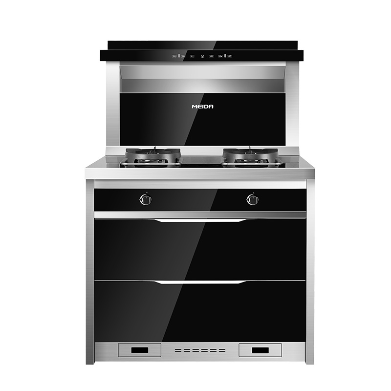 美大 (MEIDA)集成灶 新款XP72pro消毒柜挥手智控抽油烟机燃气灶消毒柜家用集成一体 大吸力双灶 黑色(天然气)