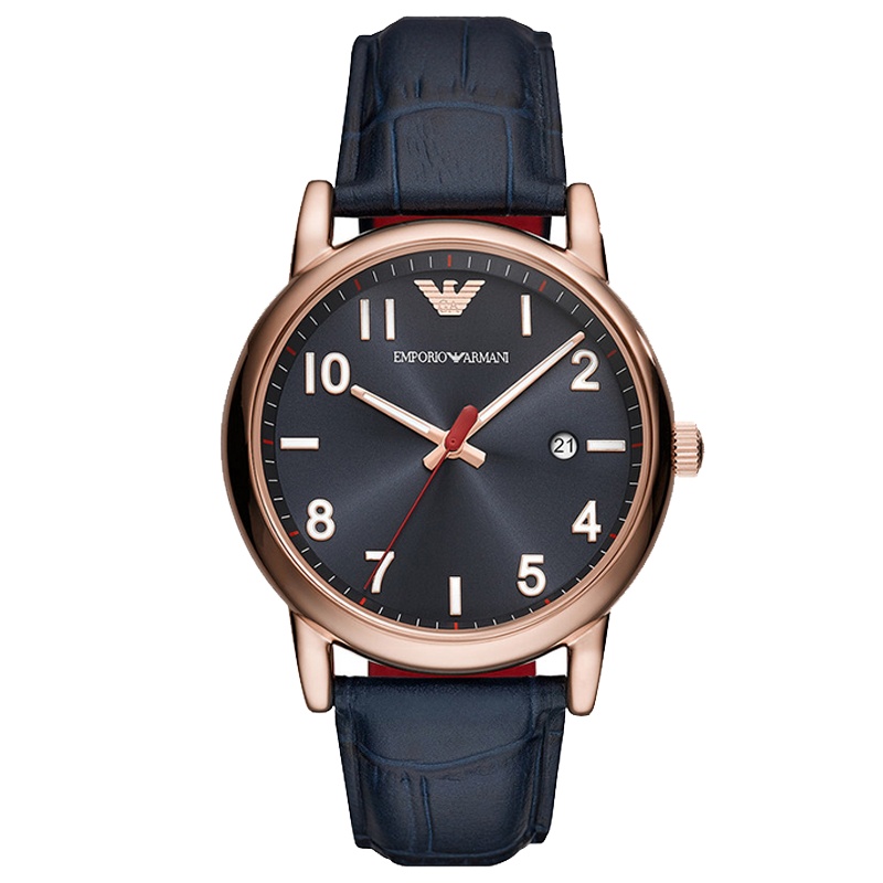 阿玛尼（Emporio Armani) 男士腕表新款休闲简约时尚石英表 男 皮带 AR11135