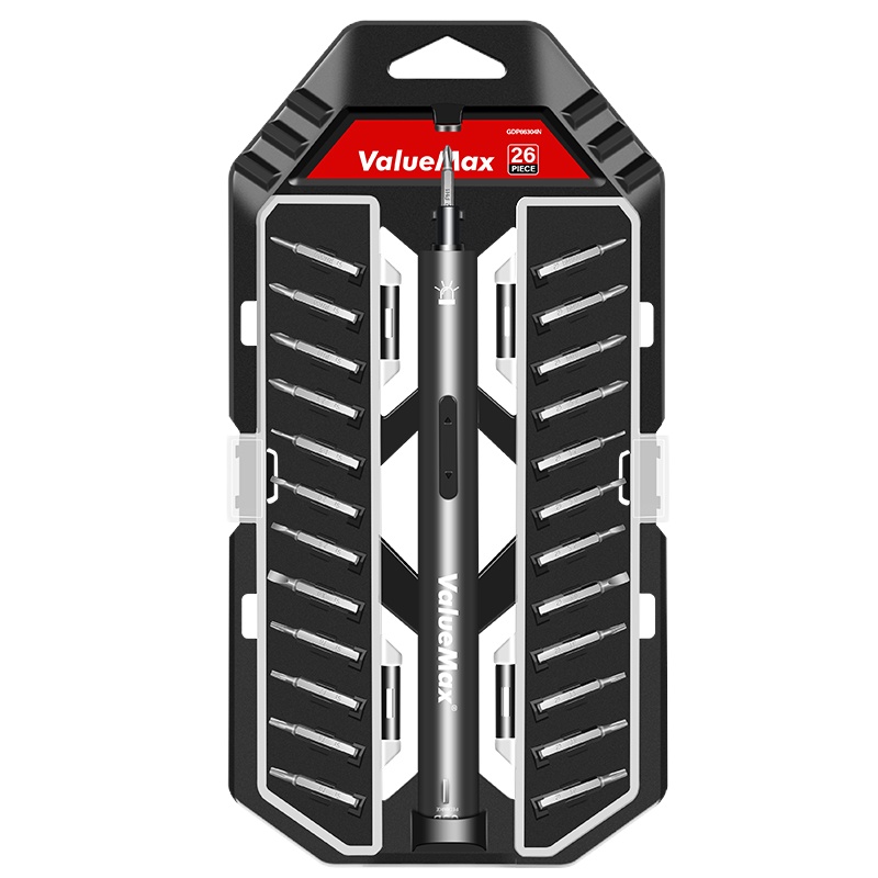 万克士(ValueMax)GDP66304N 多功能26件套PC电动螺丝刀家用无线充电式3.6V锂电精密螺丝批