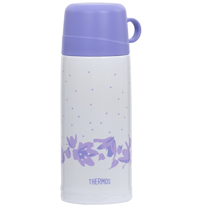 膳魔师(THERMOS)孕婴童保温杯FFG-603WF儿童吸管杯带杯套双盖大容量儿童水杯多功能保温壶 600ML紫色