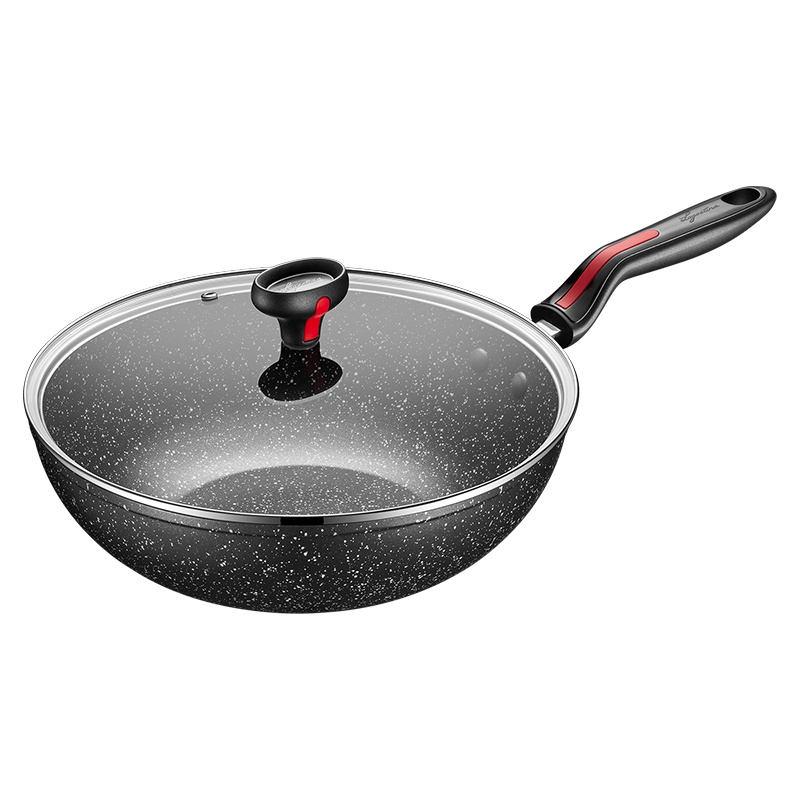 意大利拉歌蒂尼(LAGOSTINA)磐石30厘米长短柄中式炒锅矿岩石不粘锅家用炒菜锅LIRwok30H电磁炉燃气灶通用