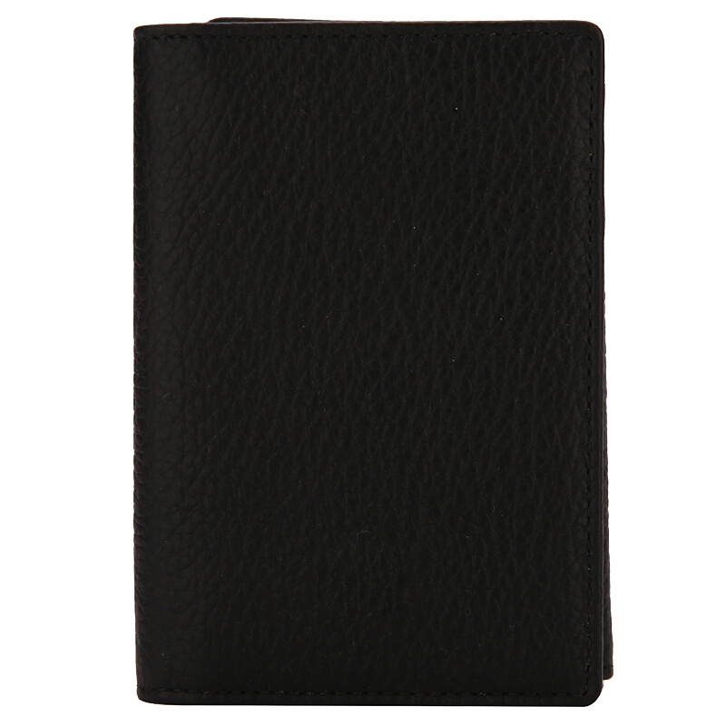 SCP 大班牛皮名片夹 113011 软皮粒纹系列黑色牛皮三摺名片夹 黑色(单位:个)