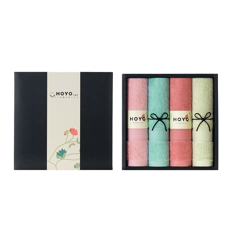 HOYO日本长绒棉纯棉毛巾 7151纯棉高端4条/礼盒装 单盒装