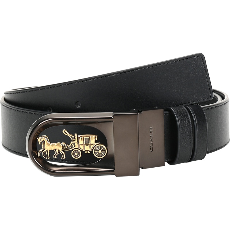 COACH 蔻驰 男士 专柜款皮革板扣式双面使用皮带腰带 4922