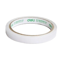 得力(deli) 30405棉纸双面胶带10卷 12mm*10y 薄款粘胶层 双面胶 胶纸 黏胶用品