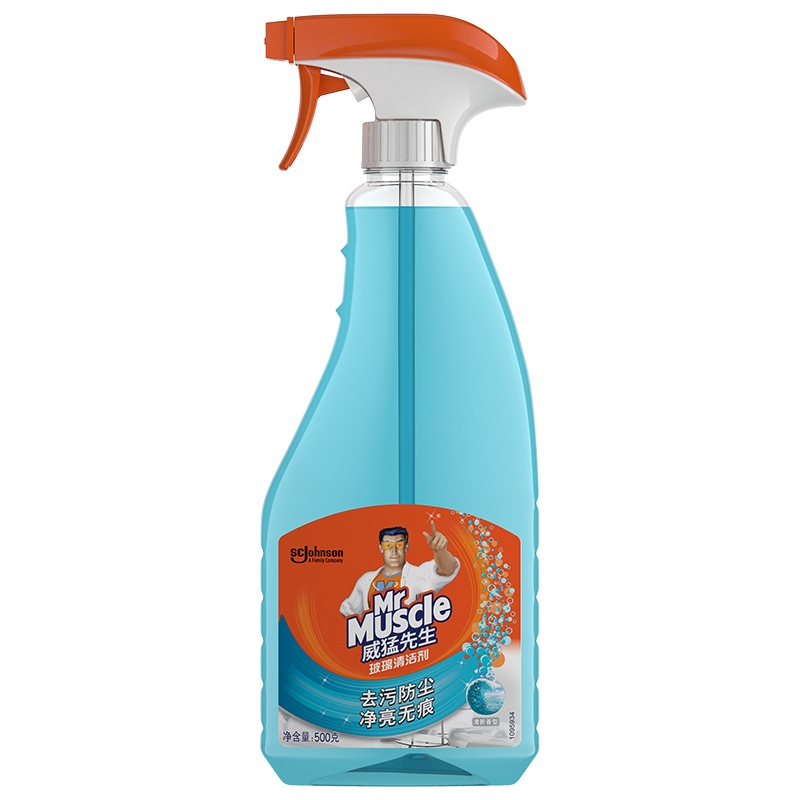 威猛先生 多功能玻璃清洁剂 透明装 500g 玻璃水 不留水痕 去污防尘