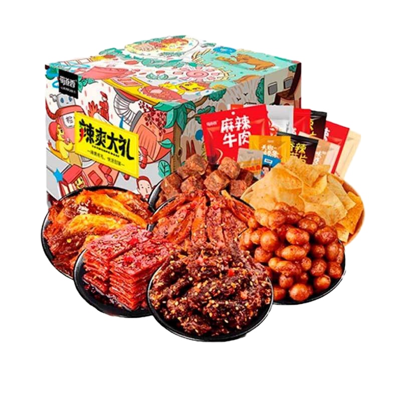 蜀道香 辣味组合824g (麻辣牛肉猪肉脯牛板筋牛肉粒..)sz