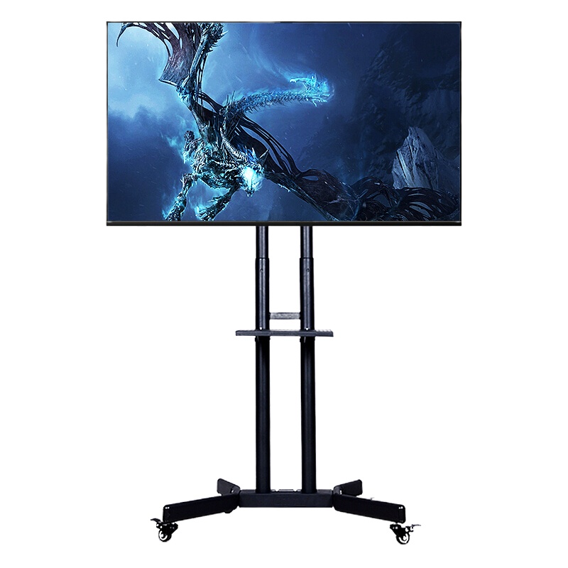 短款(32-65英寸)液晶电视移动推车移动落地支架显示器挂架 豪华单托盘