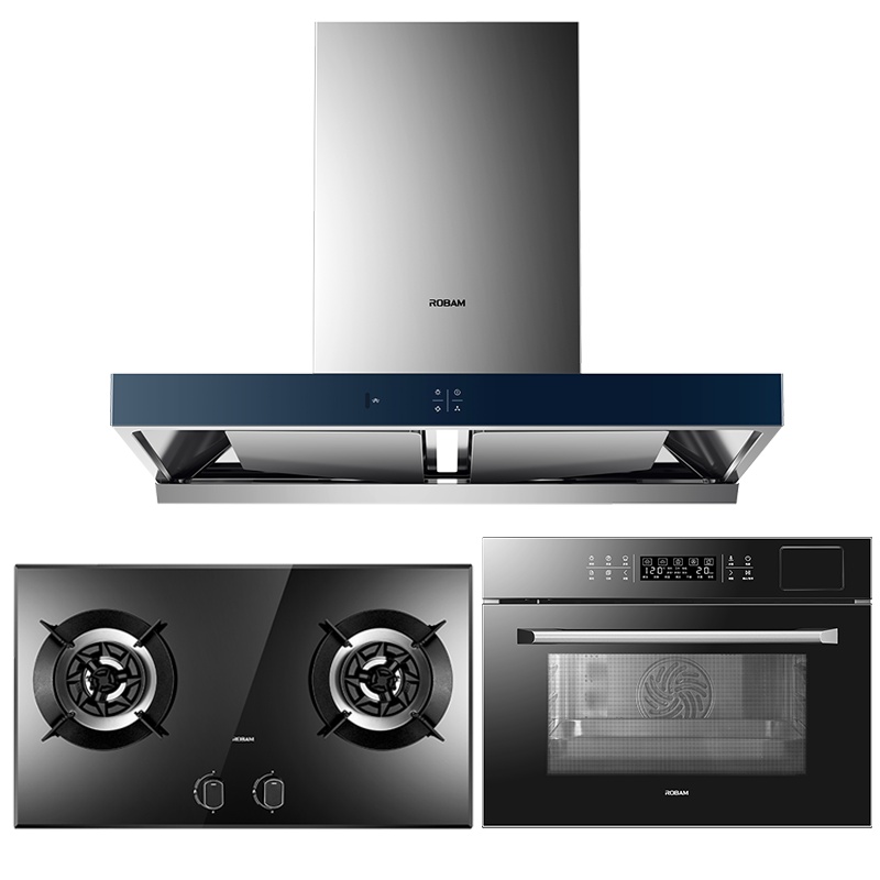 [重磅新品]老板(ROBAM)烟灶套餐蒸烤一体机三件套22m³大吸力油烟机5.0kW灶具65X2+57B0+CQ972X