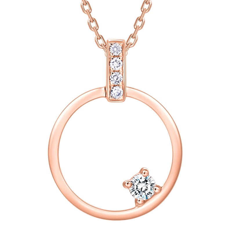 周大福Y时代首饰时尚18K金钻石项链套链吊坠U173135