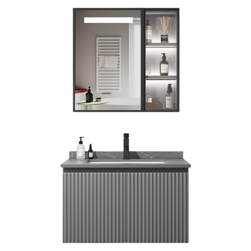 符象卫生间太空铝洗脸盆浴室柜一体陶瓷盆轻奢现代简约小户型感应智能