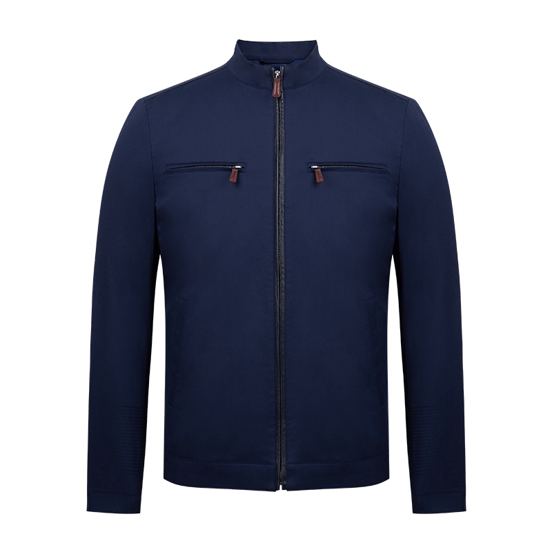 鄂尔多斯ERDOS 早秋男装立领拉链商务休闲夹克外套男