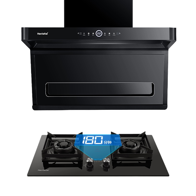 Haotaitai好太太油烟机燃气灶套装家用顶侧双吸7字机D958+2195-D定时灶4.8kw烟灶套餐组合(液化气)
