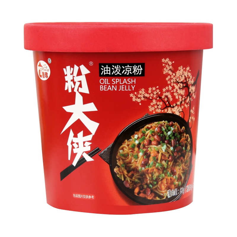 鲁珍 粉大侠油泼凉粉82g*6桶 方便速食粉丝非油炸油泼粉拌粉酸辣粉丝