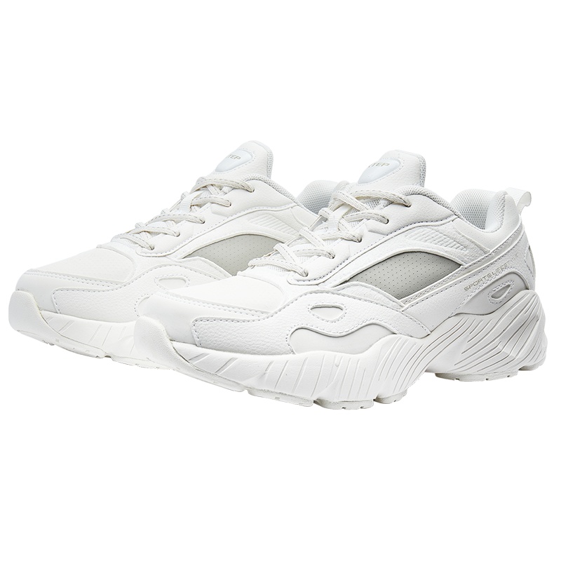 特步女鞋白色运动鞋女士休闲鞋夏季2020新款轻便厚底老爹鞋潮鞋子
