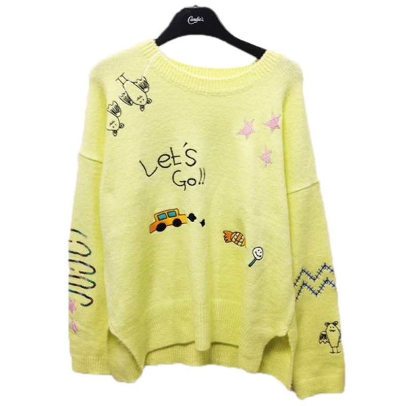 【福利款】拉夏贝尔Candie's秋季新款时尚百搭长袖宽松针织衫上衣30071641