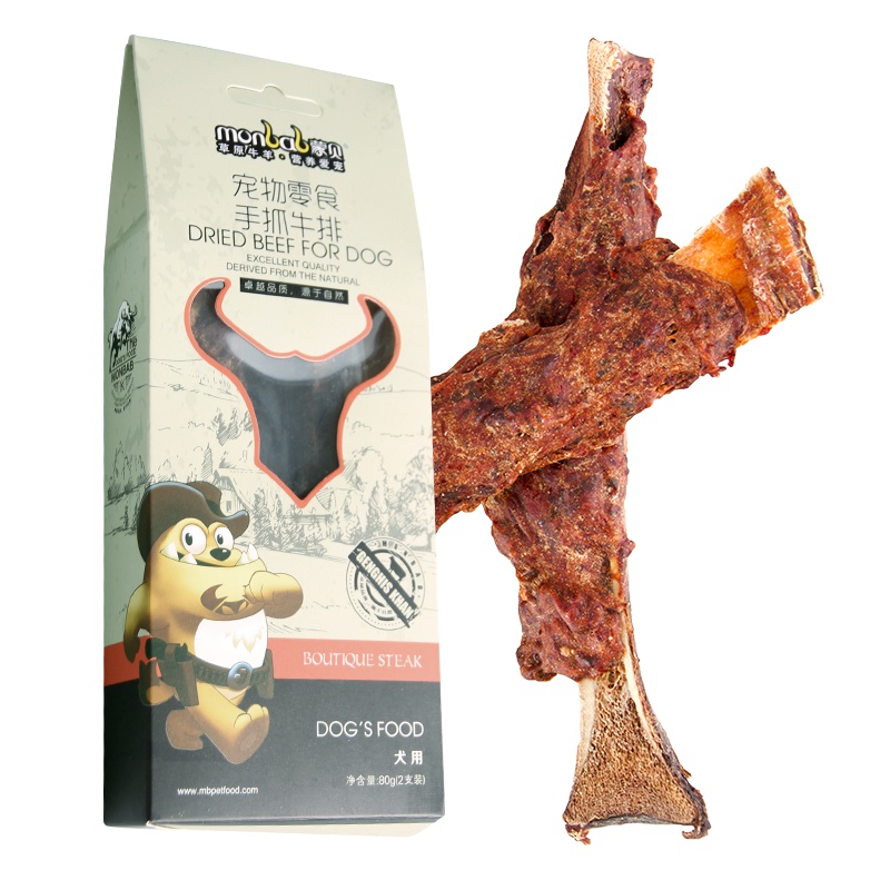 [2件8折/3件7折]蒙贝手抓牛排宠物零食狗零食泰迪磨牙洁齿骨泰迪金毛耐咬奖励零食