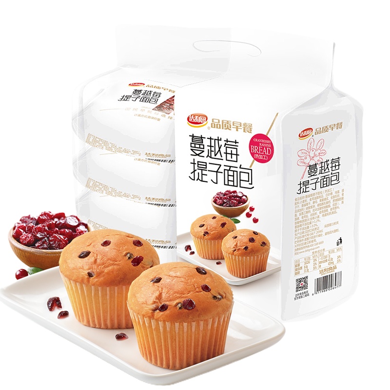 达利园 蔓越莓提子面包320g/袋 酵母手撕蛋糕点心网红零食小吃营养早餐办公室食品