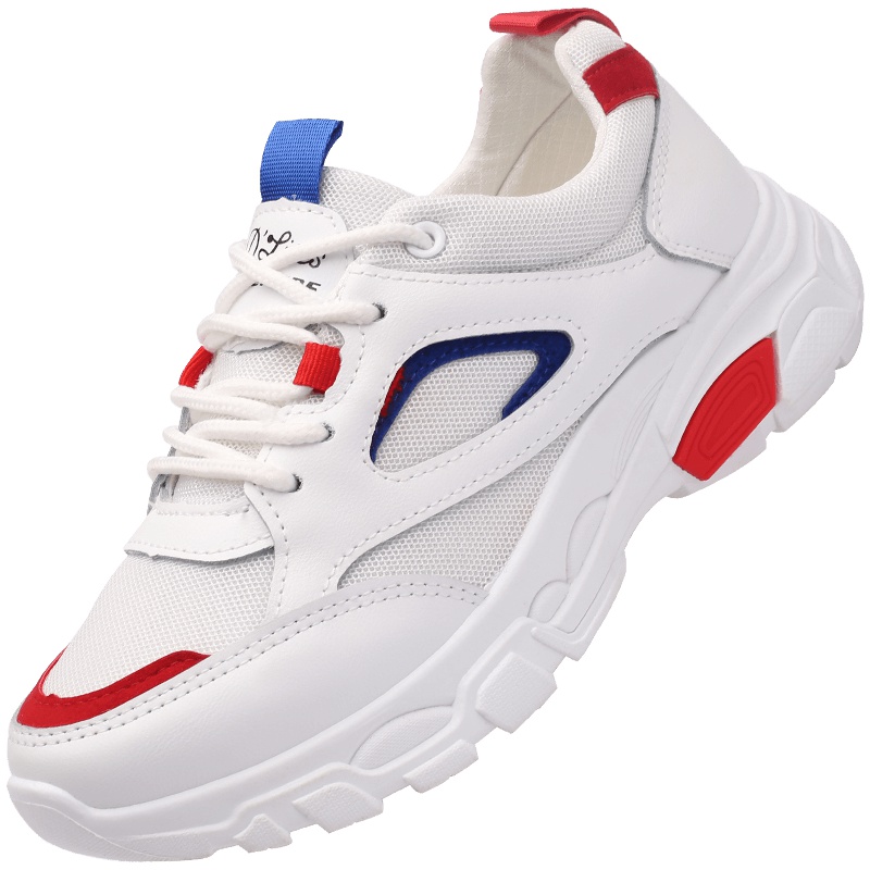 强人3515老爹鞋女新款韩版系带休闲个性拼色运动风厚底松糕女单鞋