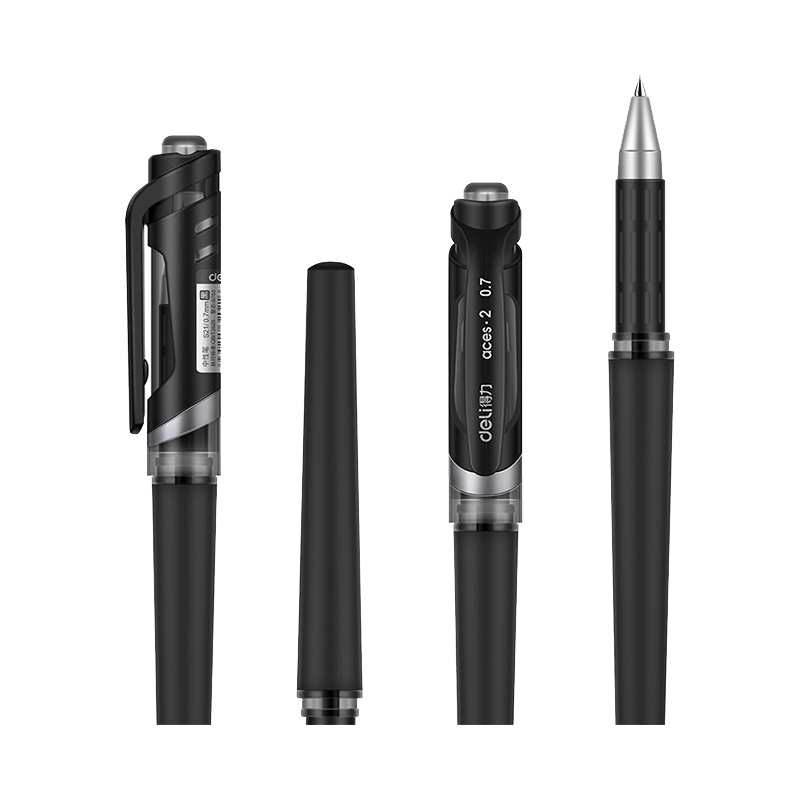 得力(deli) S21中性笔0.7mm 黑色 12支装