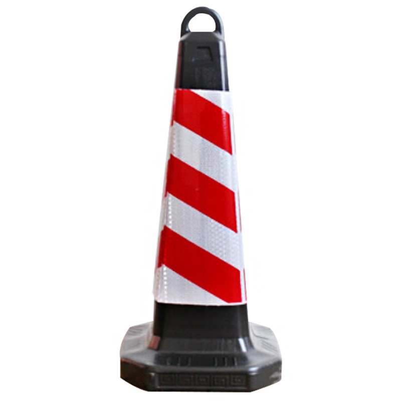 海斯迪克 HKLZ-1 塑料方锥 隔离墩路障雪糕筒 警示交通设施路锥方锥 63×28×28路锥(红白无字)3个