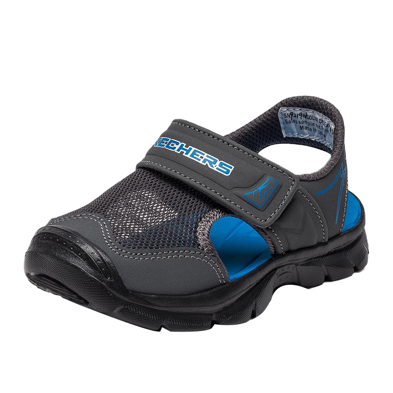 Skechers童鞋 男童网面透气魔术贴运动鞋凉鞋92190N-CHAR