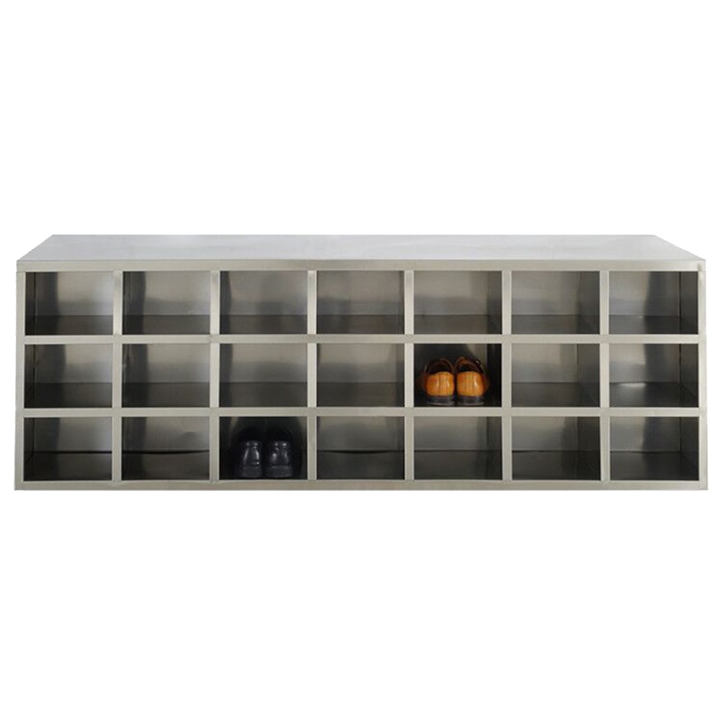 永格定制304不锈钢员工鞋柜无尘净化车间换鞋凳实验室单双面更鞋柜