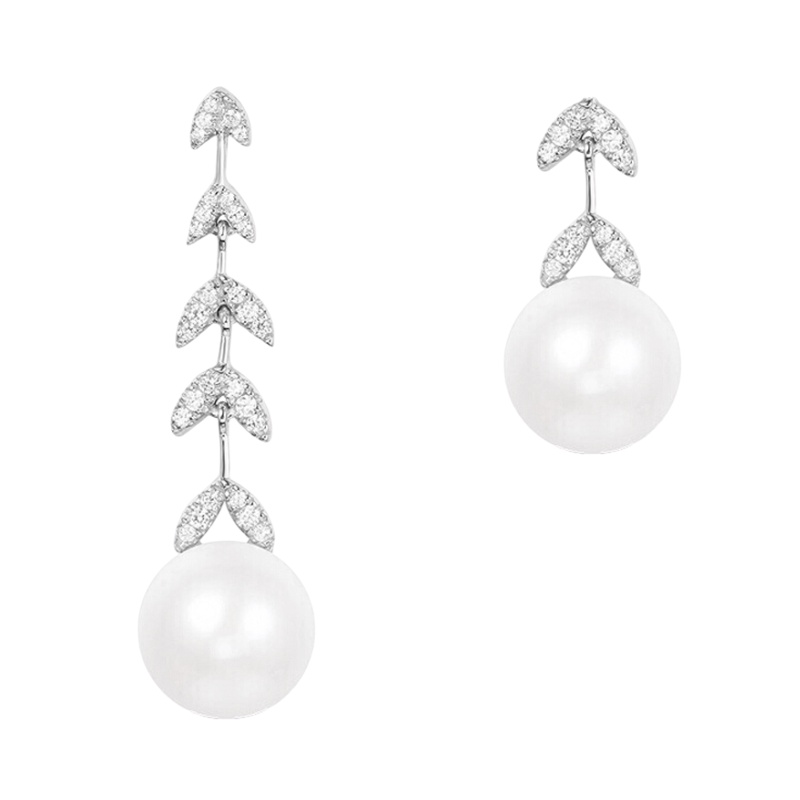 apm MONACO 周冬雨同款花瓣珍珠耳饰不对称长耳钉 送恋人AE10974XPL