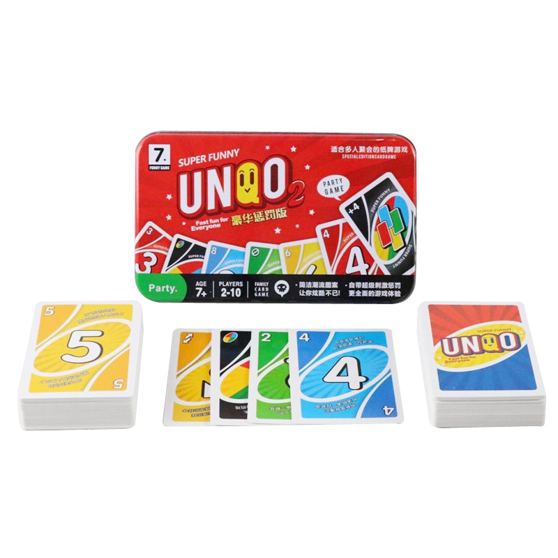豪华铁盒UNO牌加厚UNO纸牌乌诺优诺游戏牌惩罚休闲聚会桌游 豪华铁盒UNO带惩罚
