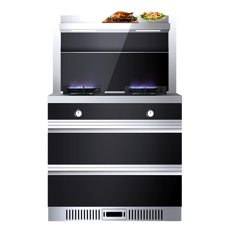 [天天低价]先科SAST/T6-1 升级款 液化气 小户型家用一机多用集成灶 强劲吸力 智能触控 顶部温菜 消毒柜套装