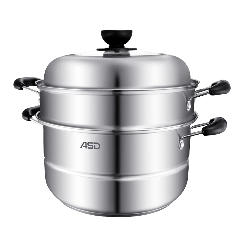 爱仕达(ASD) 蒸锅 WG1526NL 26CM 双层复底不锈钢多用锅 电磁炉通用 多用锅