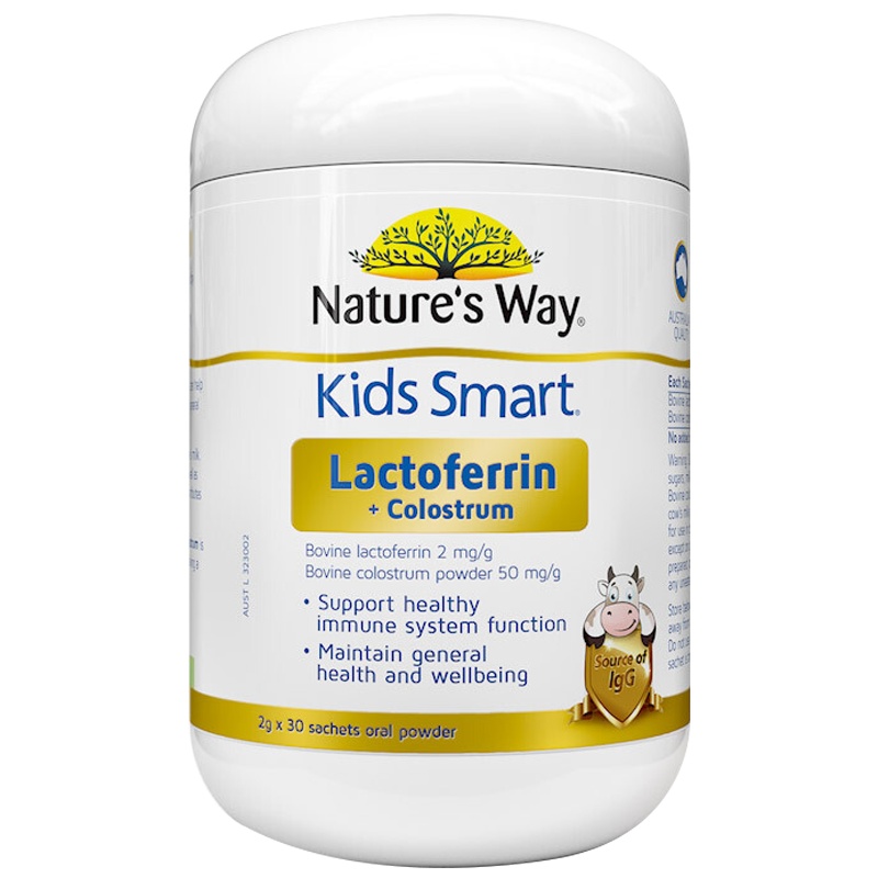 效期至22年3月1日 Nature’s Way澳萃维|佳思敏 金装乳铁蛋白儿童牛初乳含免疫球蛋白 2g/包*30包