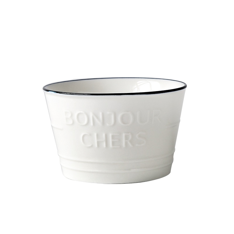 富昱景 欧式景德镇创意字母陶瓷餐具家用餐盘套装菜盘汤盘组合 4.5英寸早餐碗