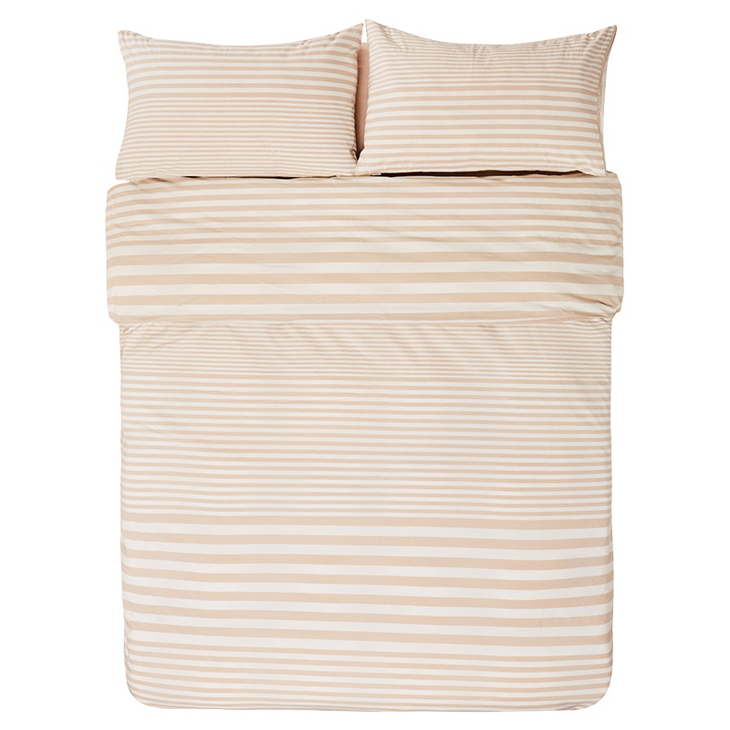 苏宁极物 床上用品日式色织水洗棉四件套全棉纯棉简约