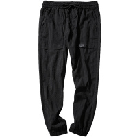 千纸鹤男士休闲运动裤韩版潮流直筒裤松紧腰束口小脚九分裤90107